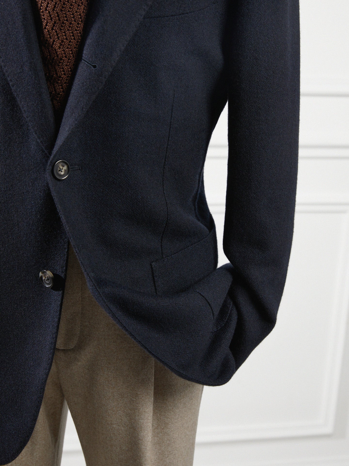 Navy Cashmere Tailored Jacket - Piero Tonella