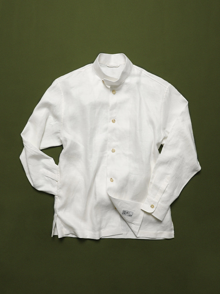 Mandarin Collar Linen Shanghai Shirt Jacket