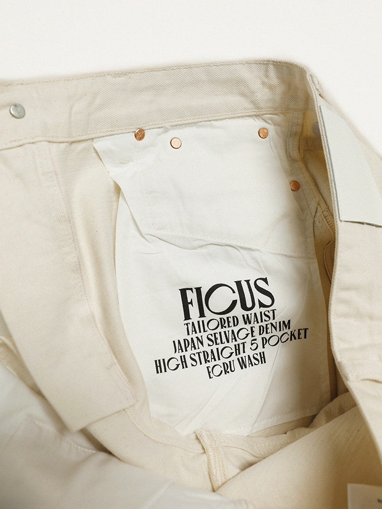 Five-Pocket Selvage Jeans In Off-White