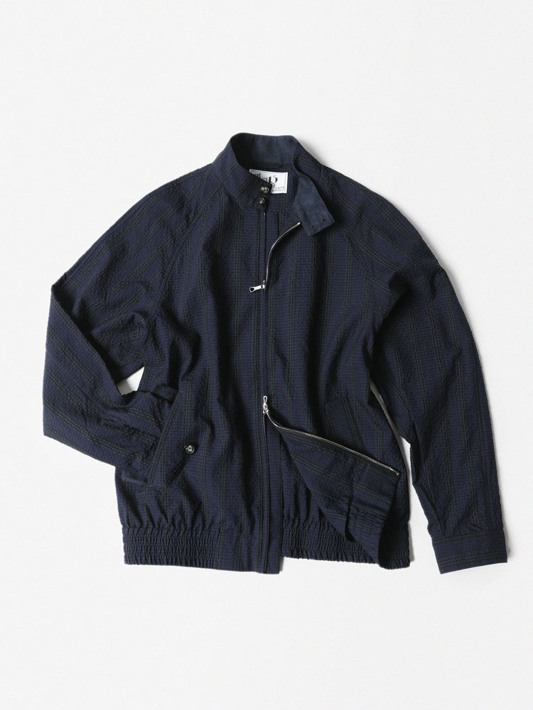 Wool Seersucker Golf Jacket 019 – Navy Pinstripe / Caccioppoli