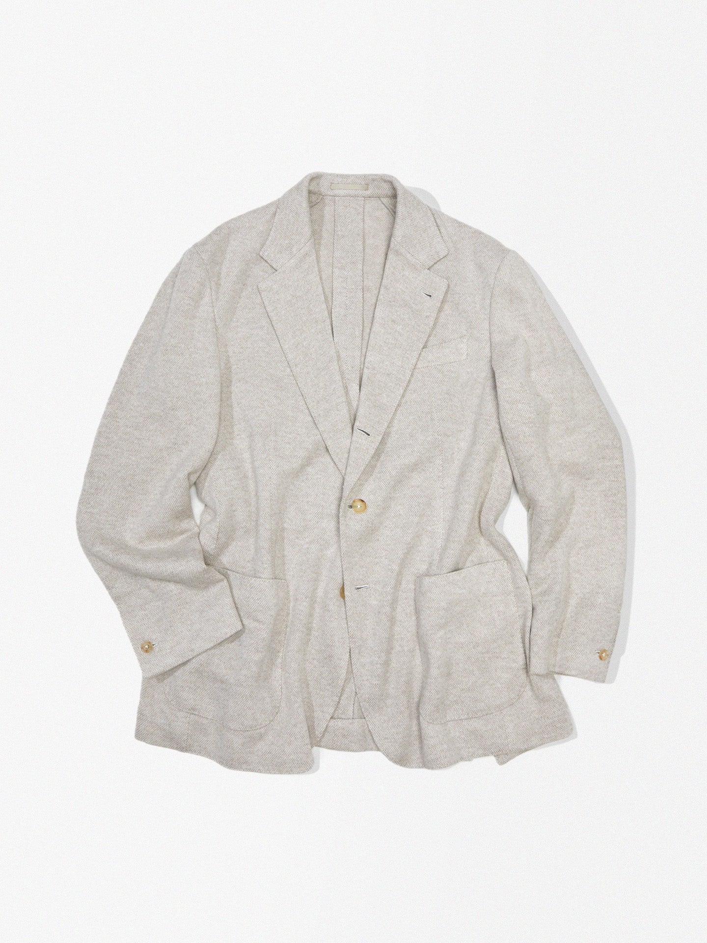 Oatmeal Cashmere/Wool  Jersey Unstructured Tailored Jacket