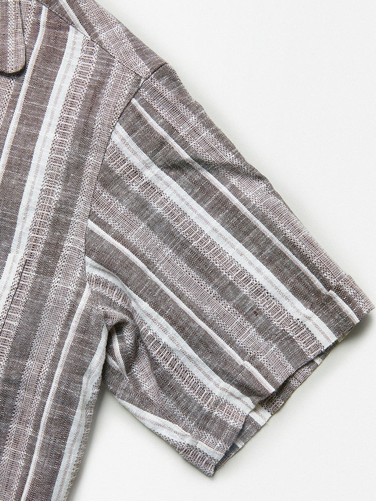 Neapolitan Multi-Color Jacquard Stripe Aloha Shirt