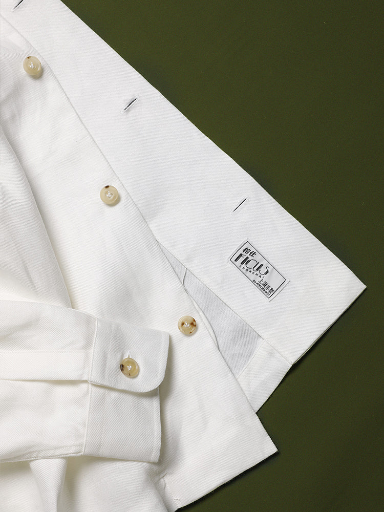 Mandarin Collar Linen Shanghai Shirt Jacket