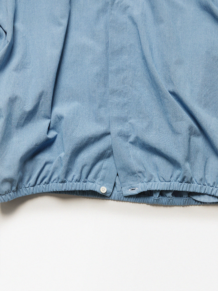 Chambray Belted Shirt Jacket - Dusty Blue