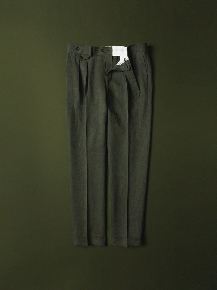 Heavyweight Linen Trousers - 'Art Du Lin' by Solbiati