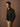 Green wool-blend short jacket — model side