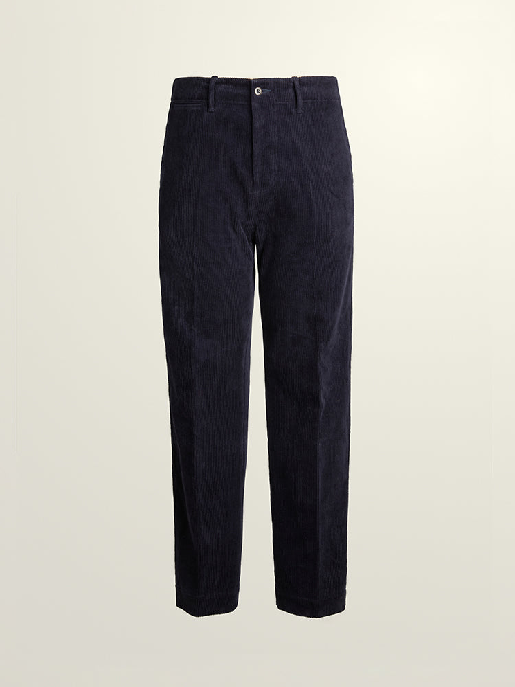 Navy Corduroy Chino Trousers