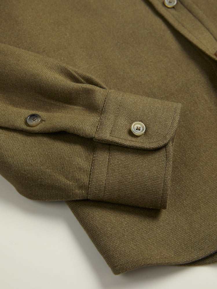 Cotton/Tencel Shirt Jacket - Albini / Olive