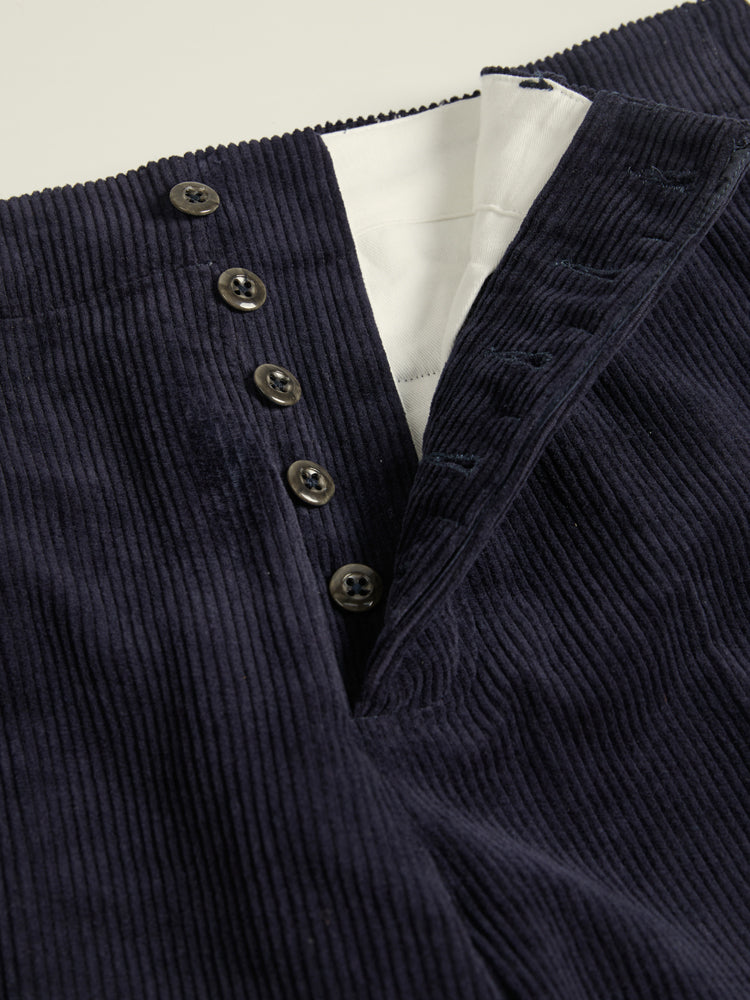 Navy Corduroy Chino Trousers