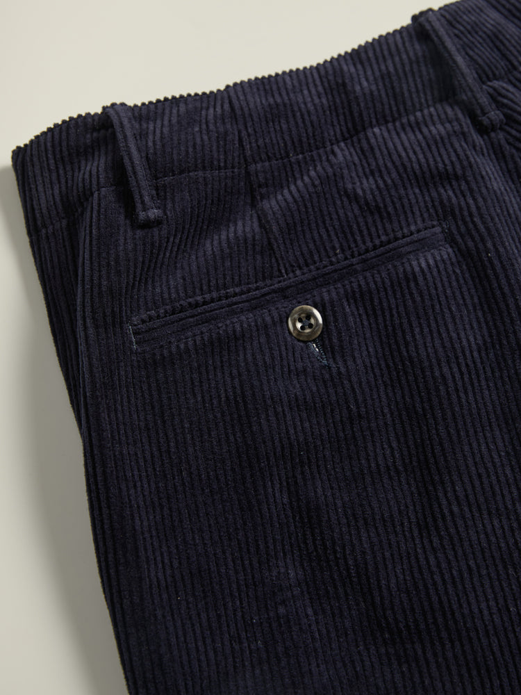 Navy Corduroy Chino Trousers