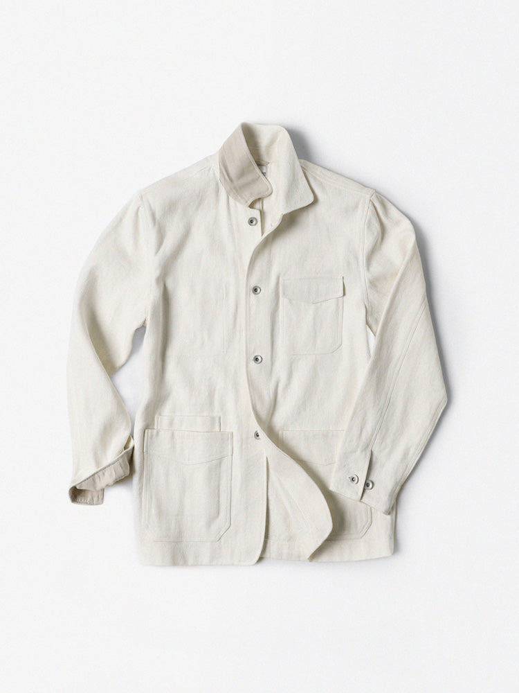 Heavyweight Linen Writer II Shirt Jacket - White