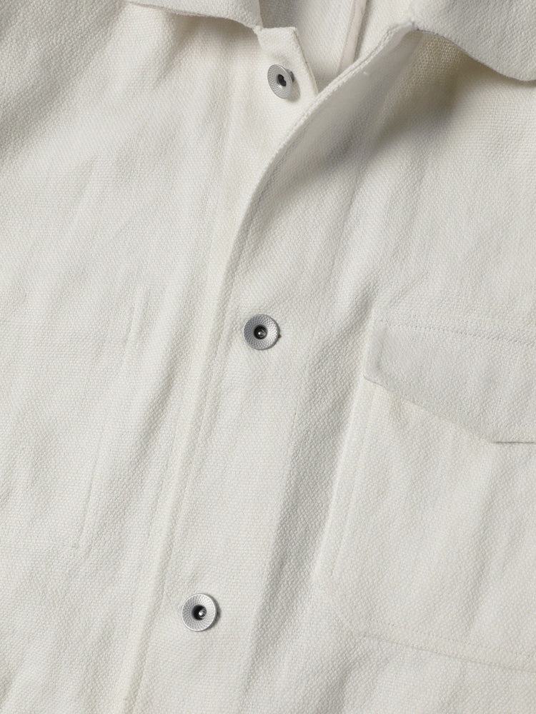 Heavyweight Linen Writer II Shirt Jacket - White