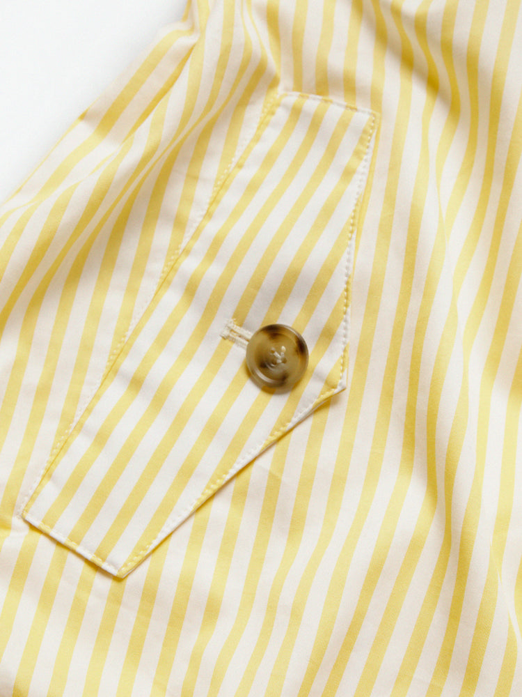 Yellow Stripe Cotton Quarter Zip Pullover Shirt