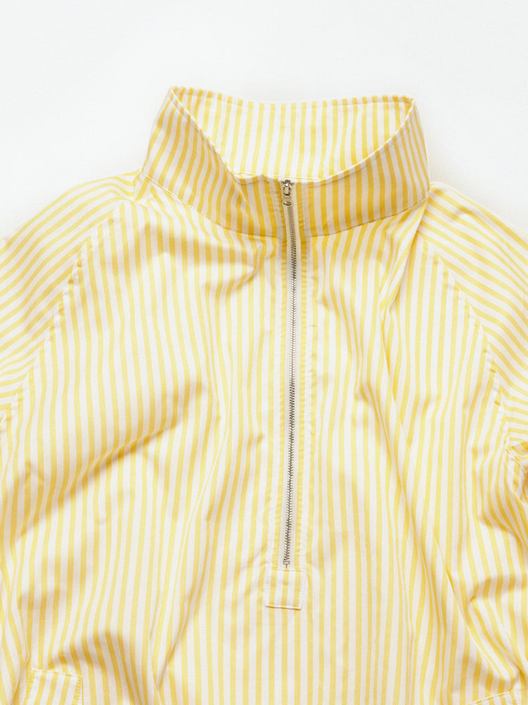 Yellow Stripe Cotton Quarter Zip Pullover Shirt