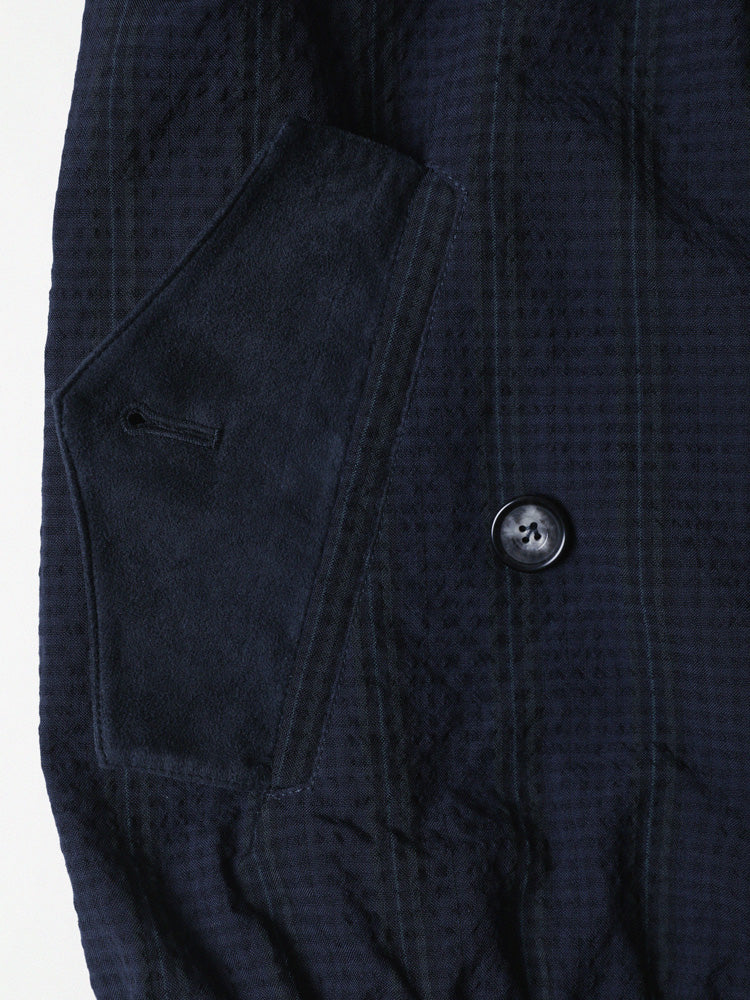Wool Seersucker Golf Jacket 019 – Navy Pinstripe / Caccioppoli