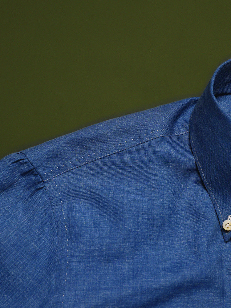 Denim Button-Down Handcrafted Shirt - Carlo Riva
