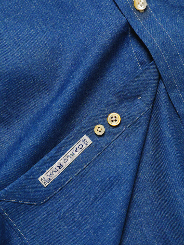 Denim Button-Down Handcrafted Shirt - Carlo Riva