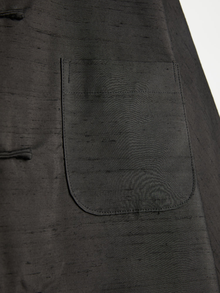 Black Silk/Wool Reversible Shanghai Jacket