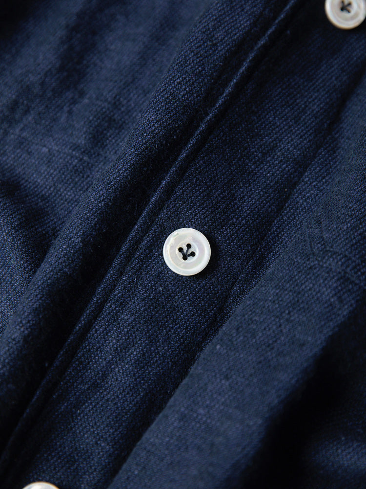 Heavyweight Linen Writer II Shirt Jacket - Navy