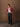 Pure Wool V-Neck Buttoned Cardigan — Camellia Red on model, front view